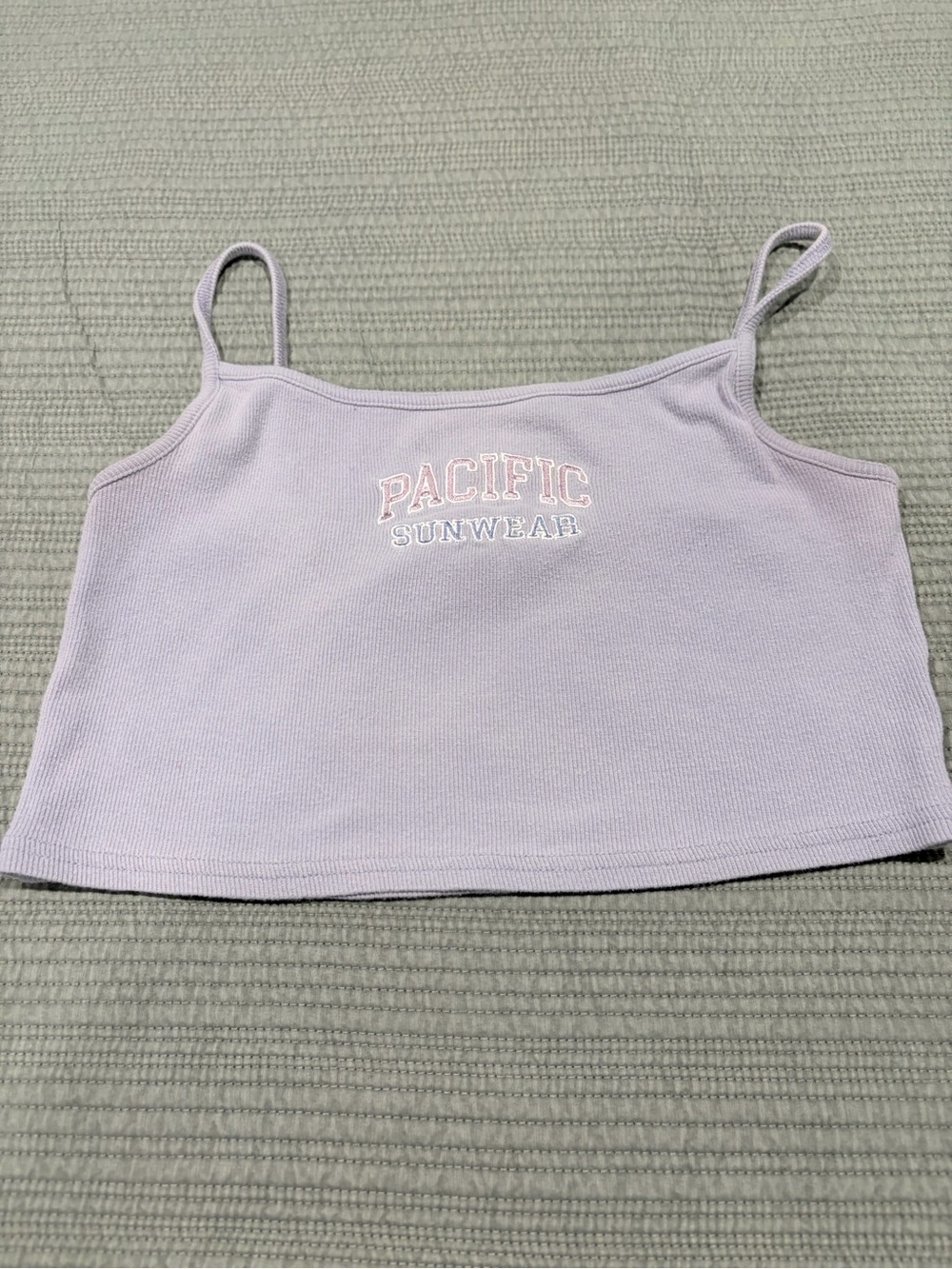 PacSun Pacific Sunwear Lavender Ribbed Cropped Cami Tank Top Size Small